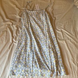NWT PacSun LA Hearts Floral Checkered Baby Blue Mini Dress